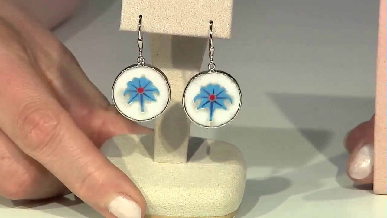 Video Pendientes en plata con Mármol blanco