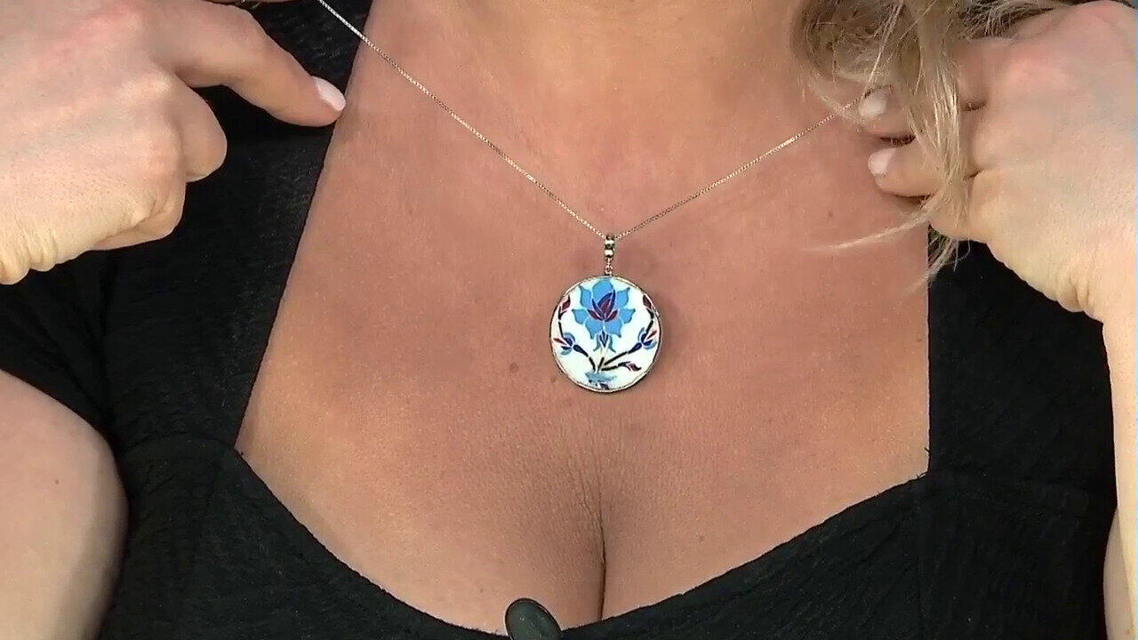 Video White Marble Silver Pendant
