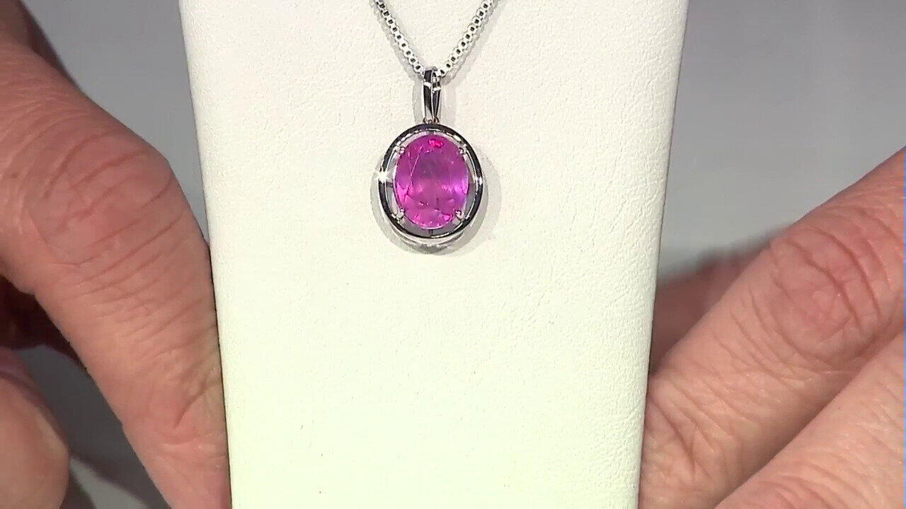 Video Madagascar Pink Sapphire Platinum Pendant