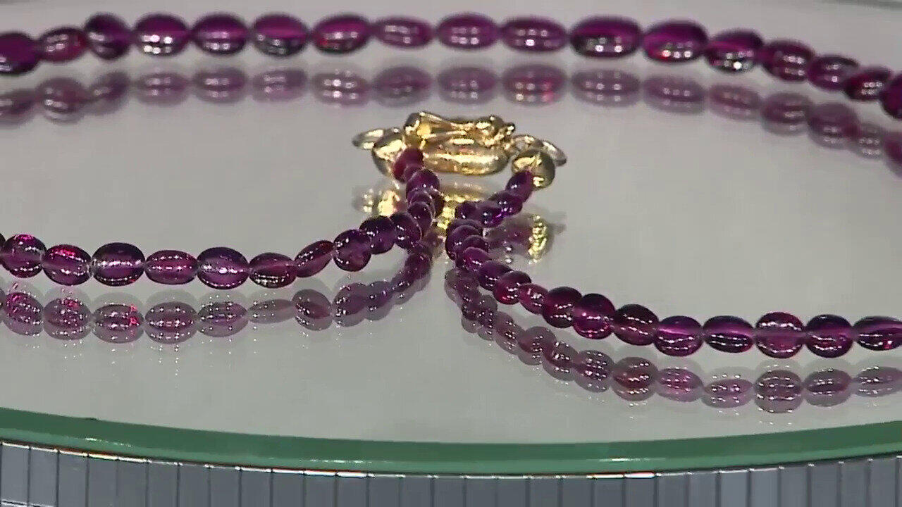 Video Collar en plata con Granate Magenta