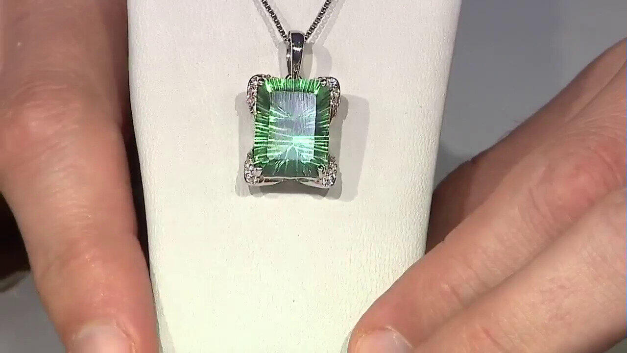 Video Green Fluorite Silver Pendant
