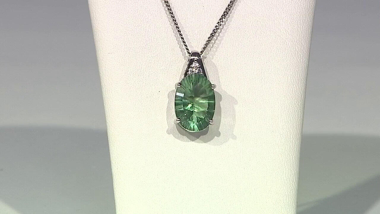 Video Pendentif en argent et Fluorite verte