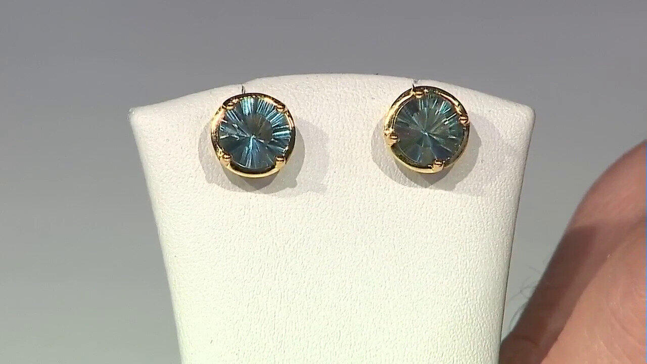 Video Boucles d'oreilles en argent et Fluorite verte