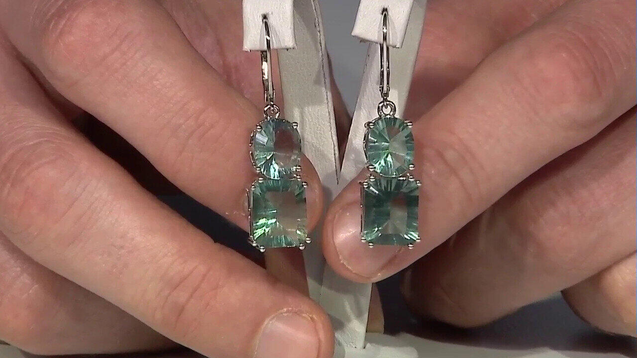 Video Green Fluorite Silver Earrings