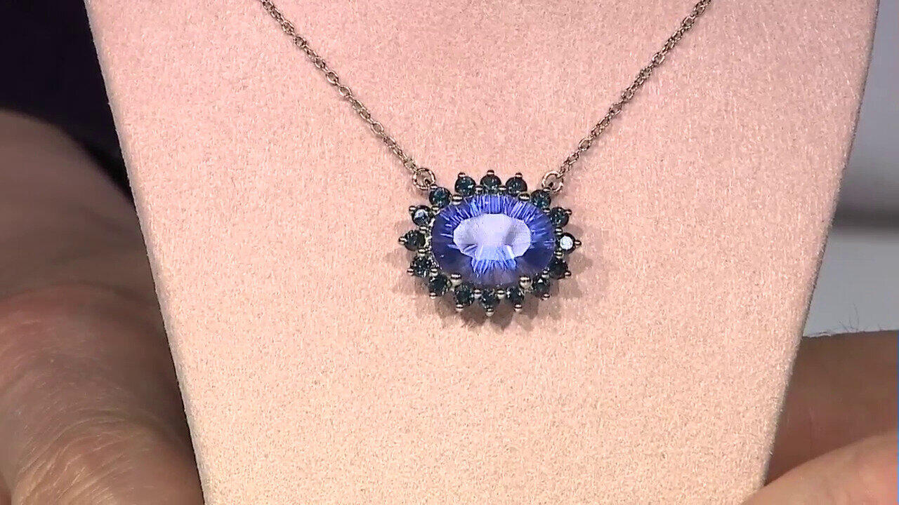 Video Collier en argent et Fluorite à couleur changeante