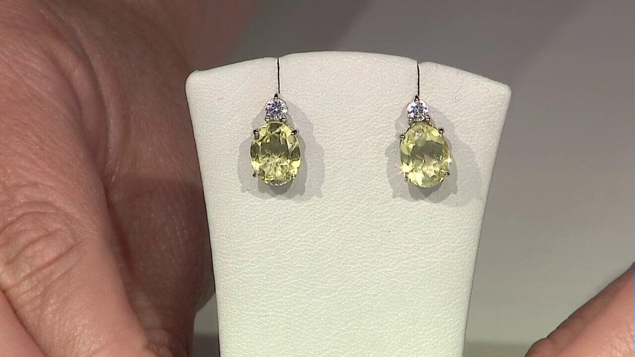Video Boucles d'oreilles en argent et Citrine jaune citron