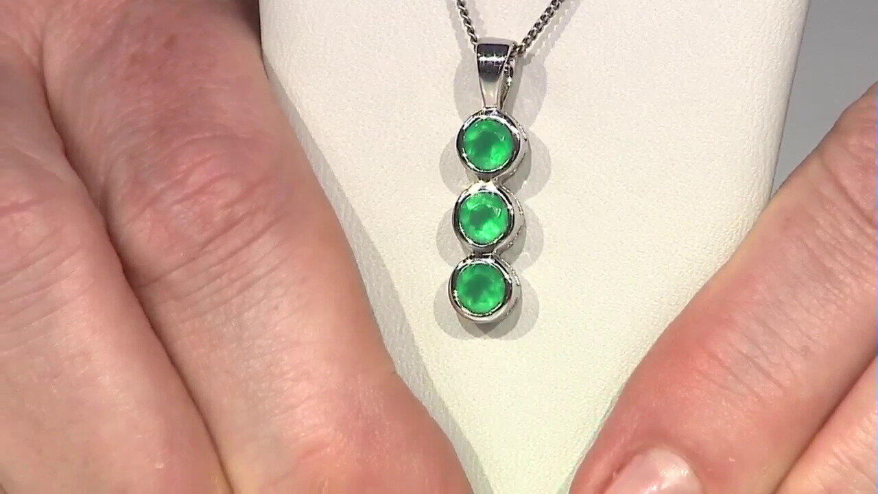Video Green Onyx Silver Pendant