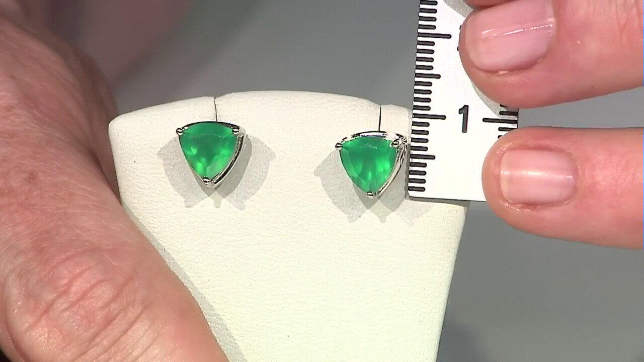 Video Orecchini in argento con Onice Verde