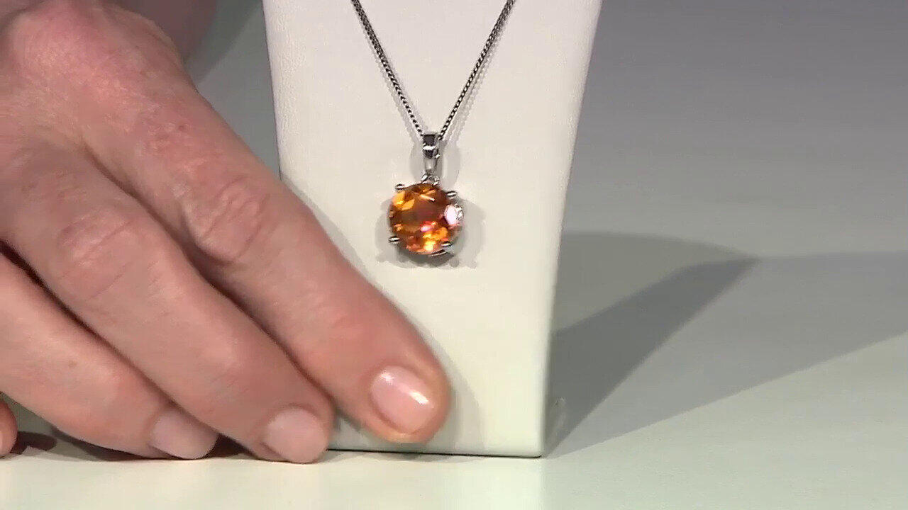 Video Colgante en plata con Cuarzo místico naranja