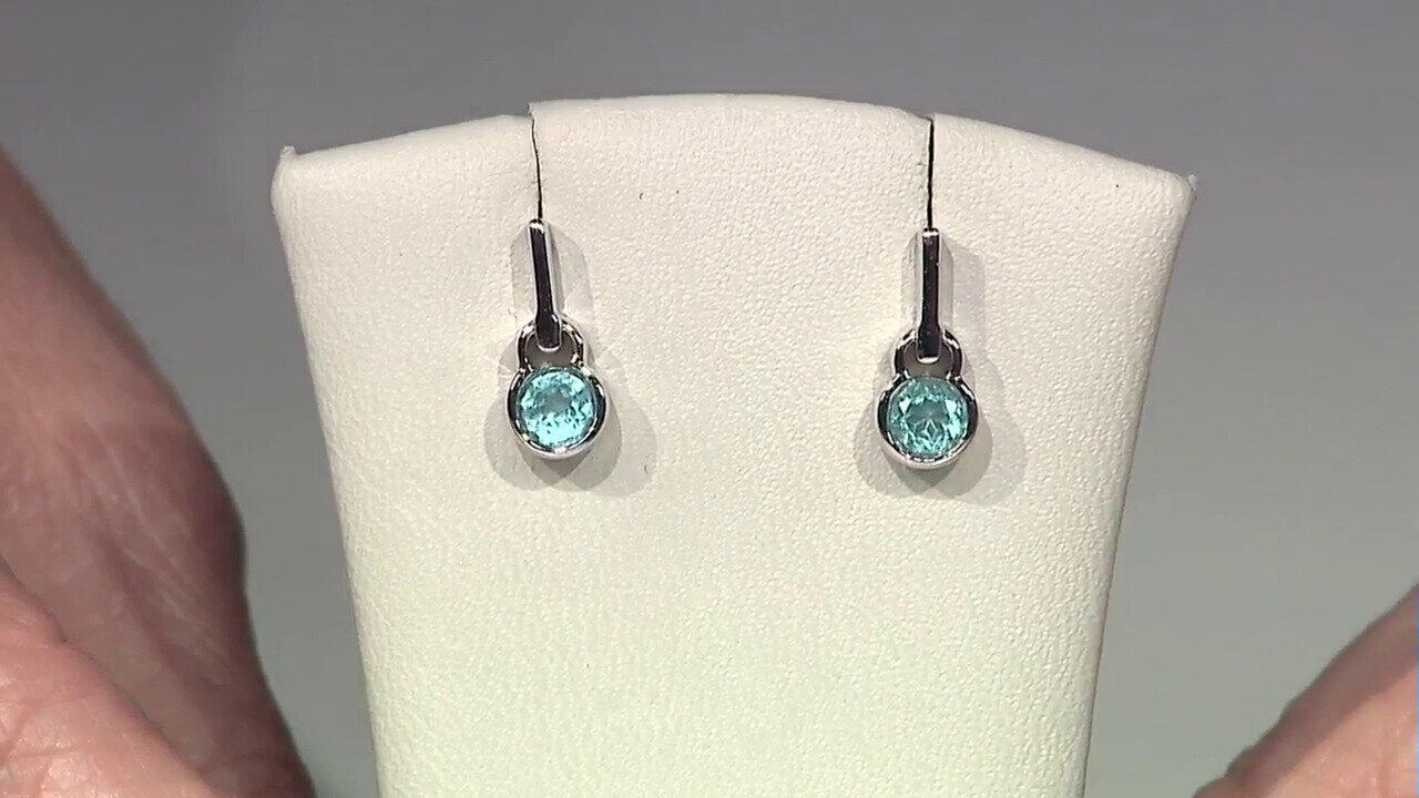 Video Pendientes en plata con Apatita azul