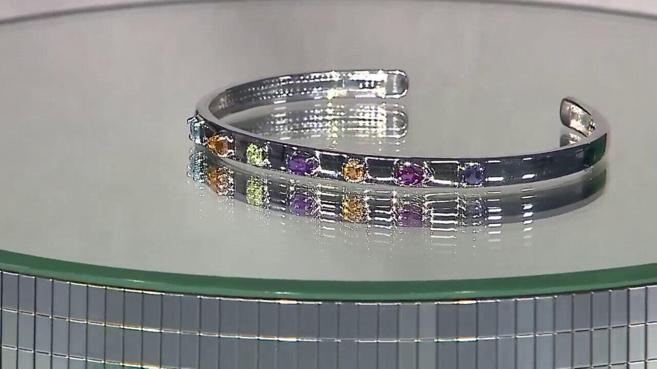 Video Amethyst Silver Bangle
