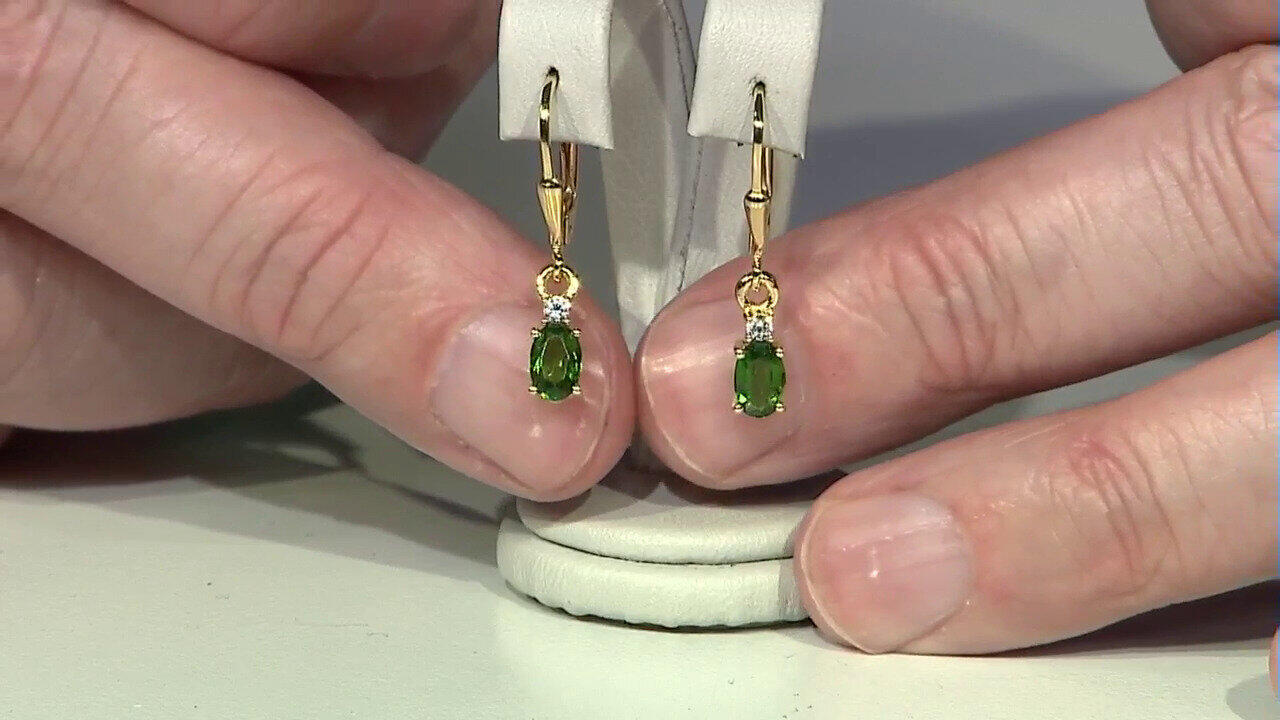 Video Orecchini in argento con Diopside Russo