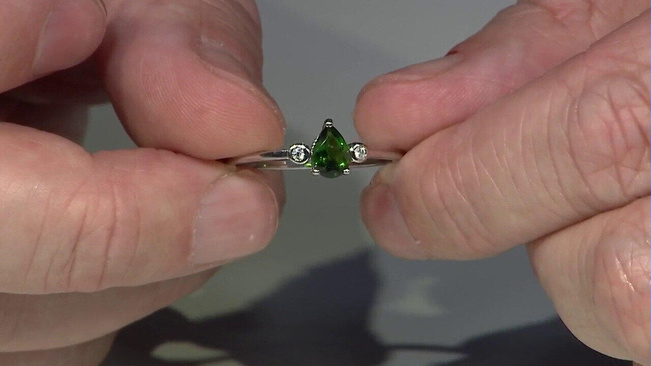 Video Bague en argent et Diopside de Russie