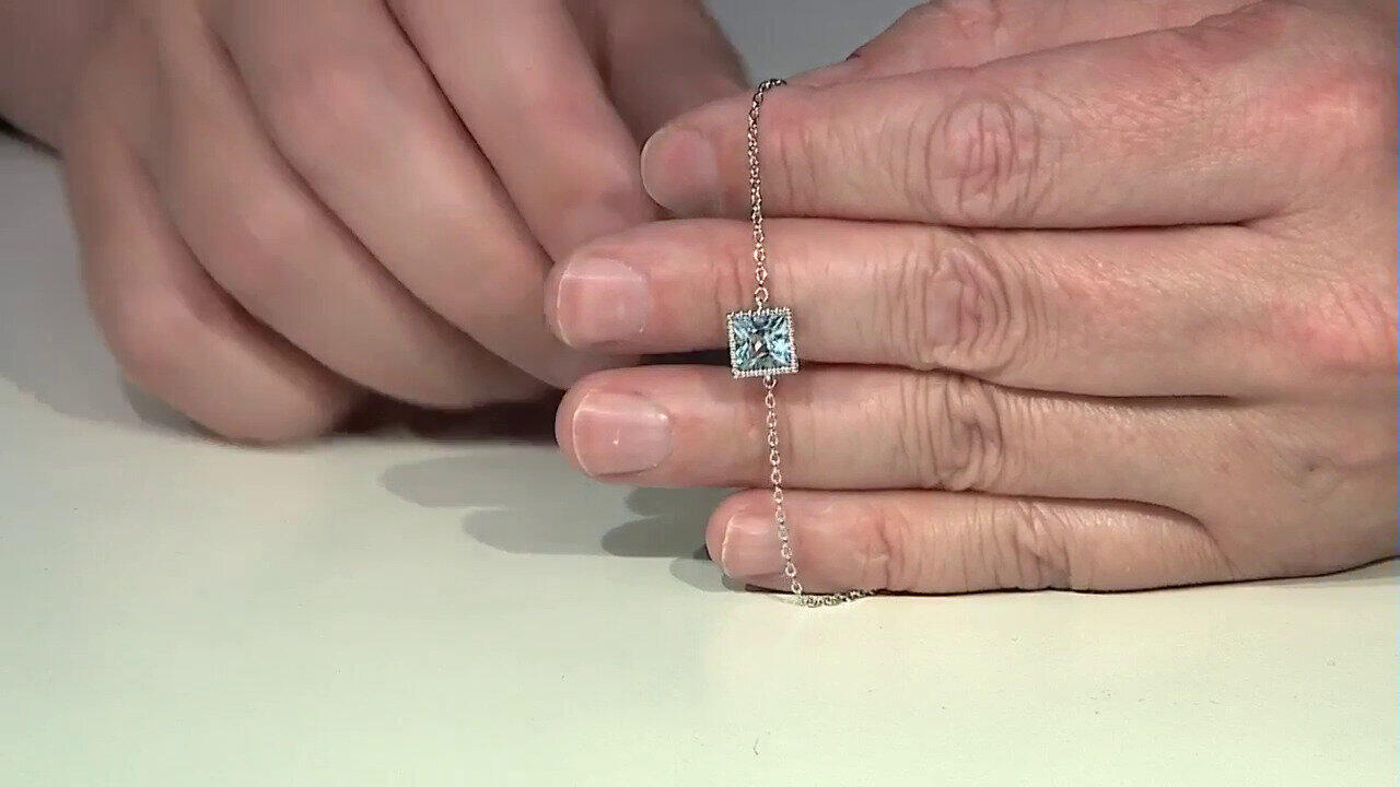 Video Sky Blue Topaz Silver Bracelet