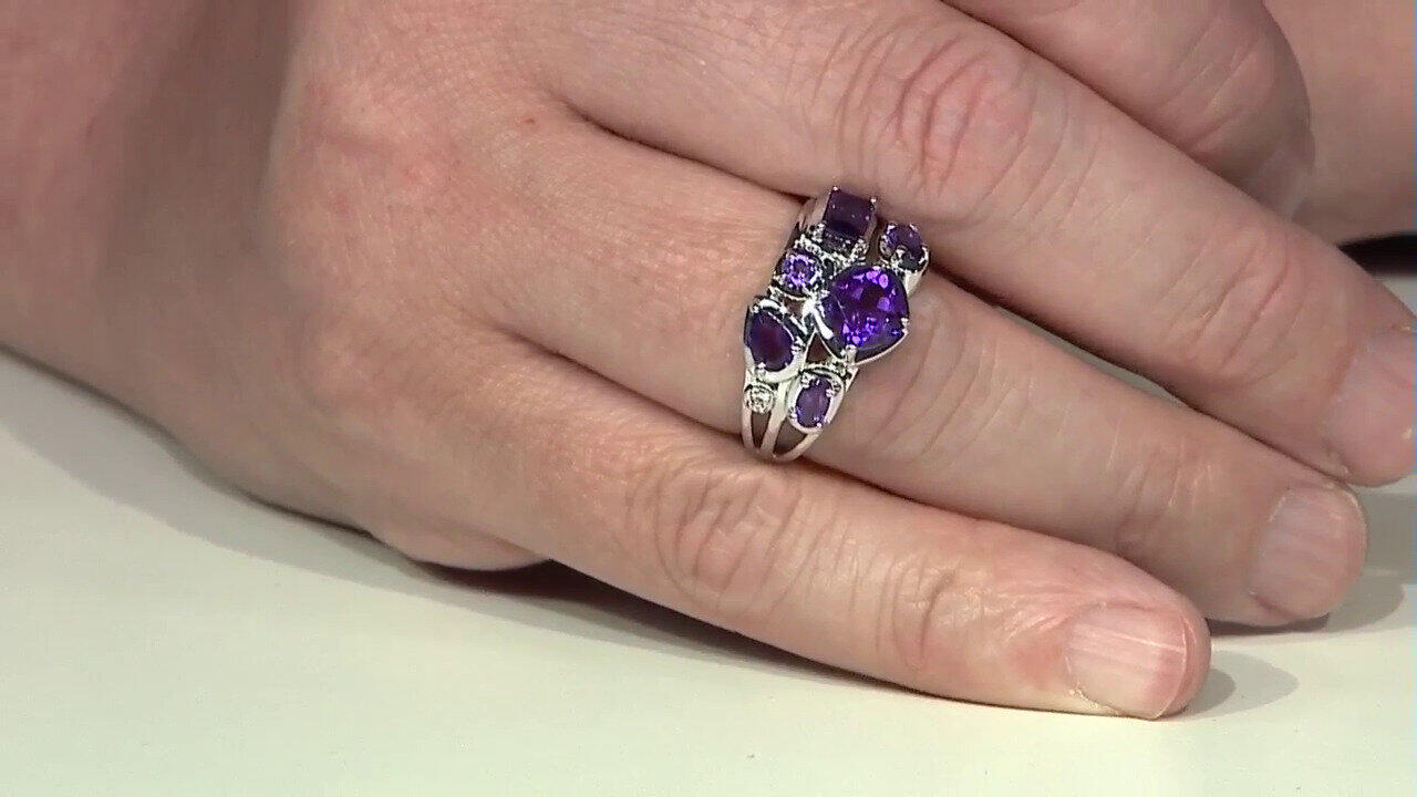 Video Zilveren ring met een Marokkaanse Amethist