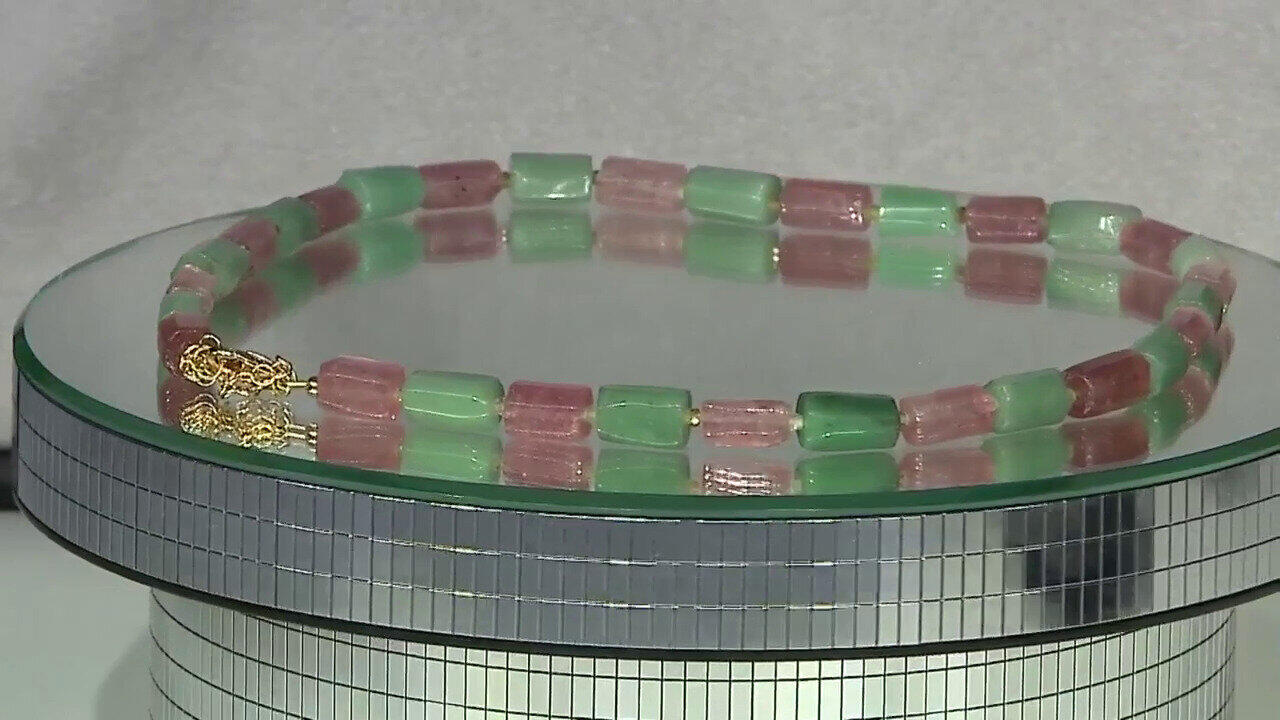 Video Collana in argento con Quarzo Fragola