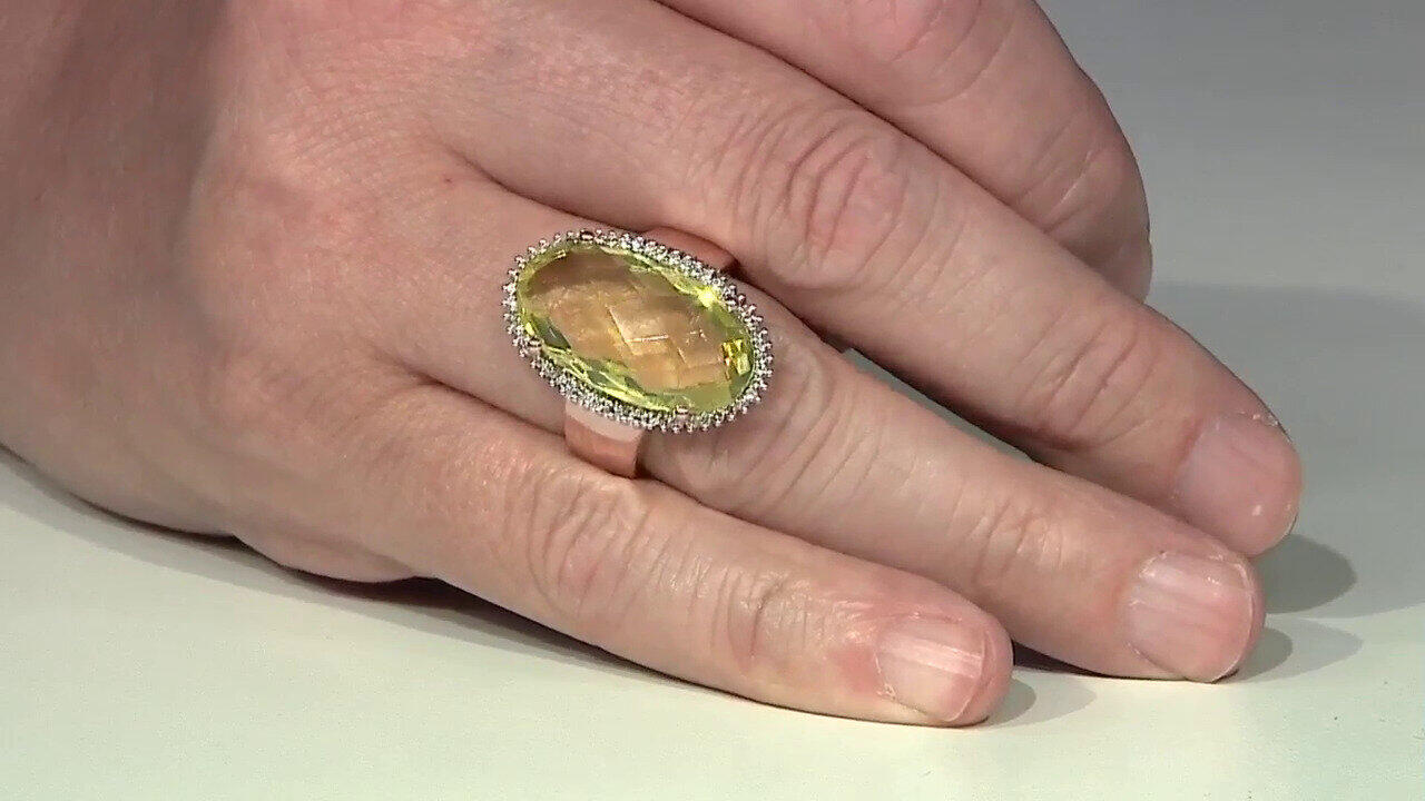 Video Lemon Quartz Silver Ring