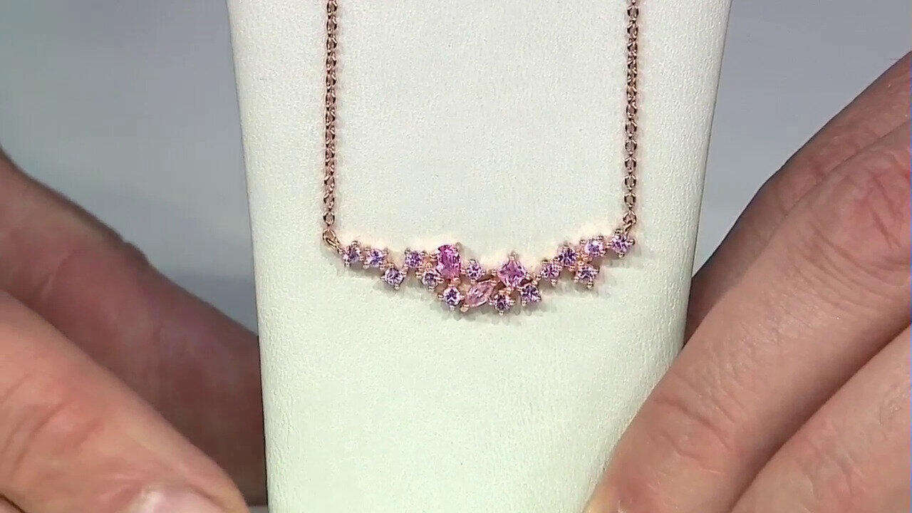 Video Collana in argento con Zaffiro Rosa