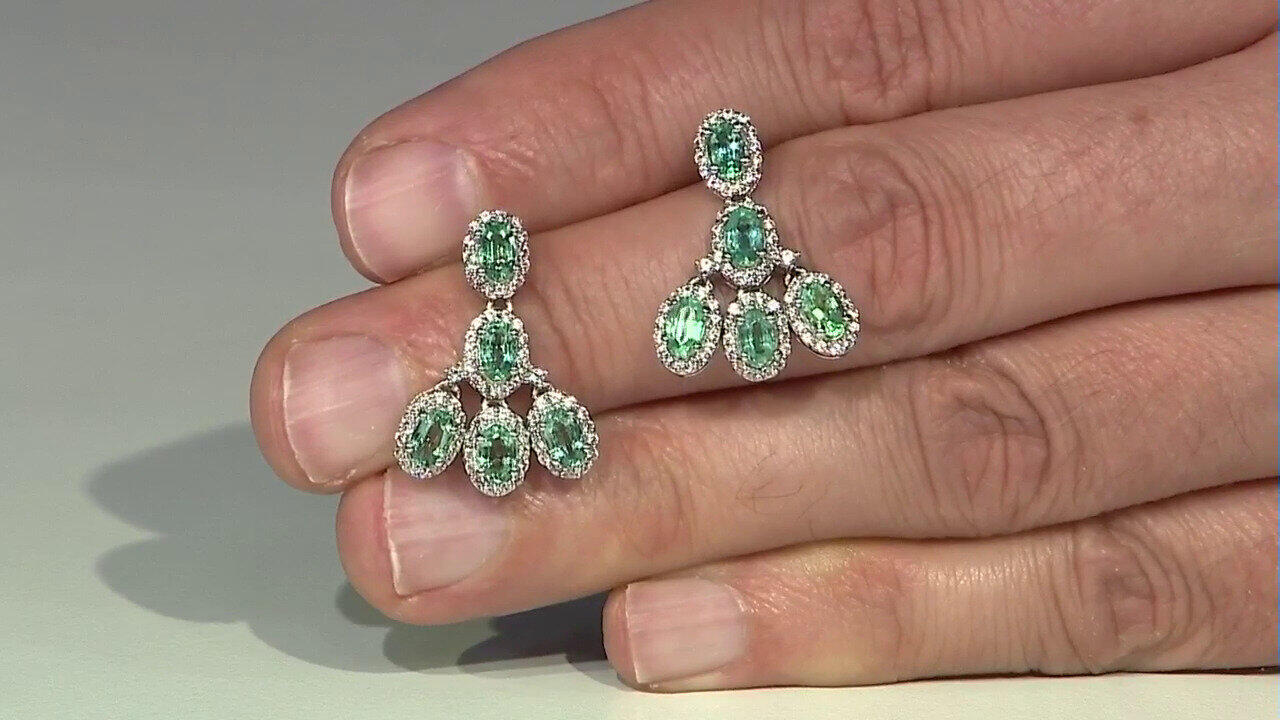 Video Orecchini in argento con Smeraldo Russo