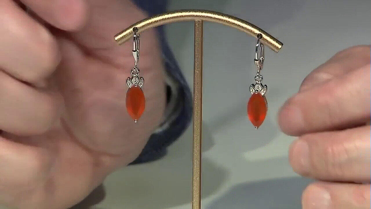 Video Pendientes en plata con Ónix rojo