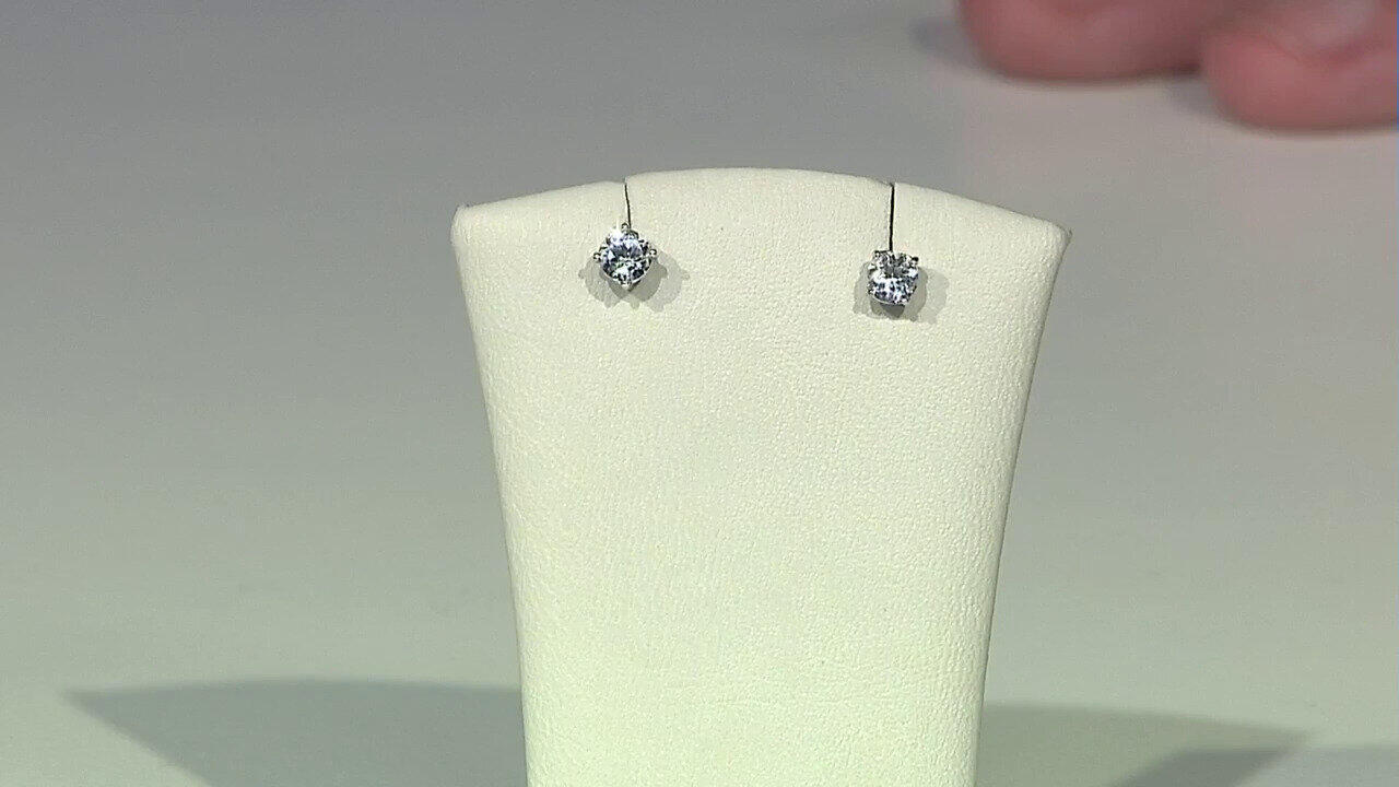 Video Boucles d'oreilles en argent et Topaze blanche