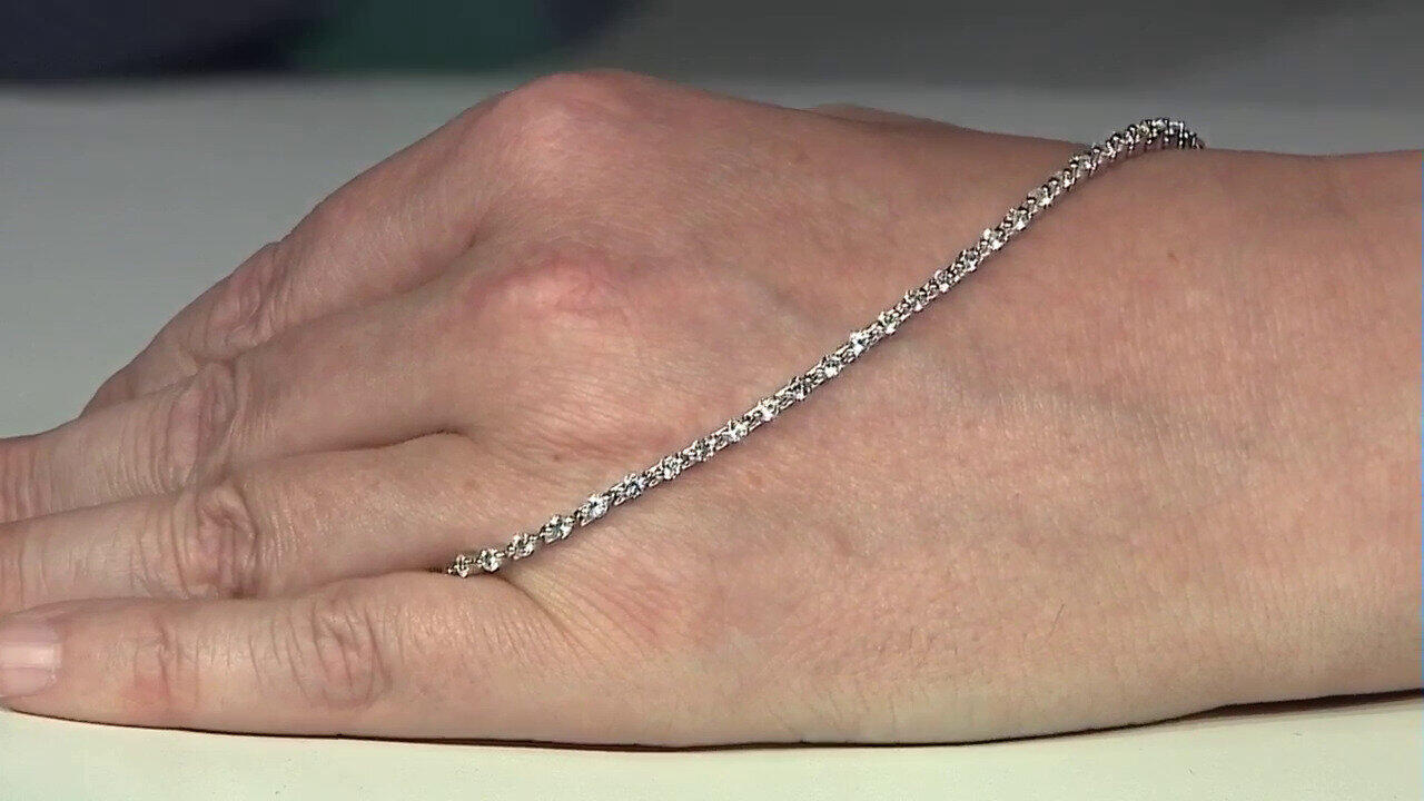 Video Zilveren armband met witte topaasstenen