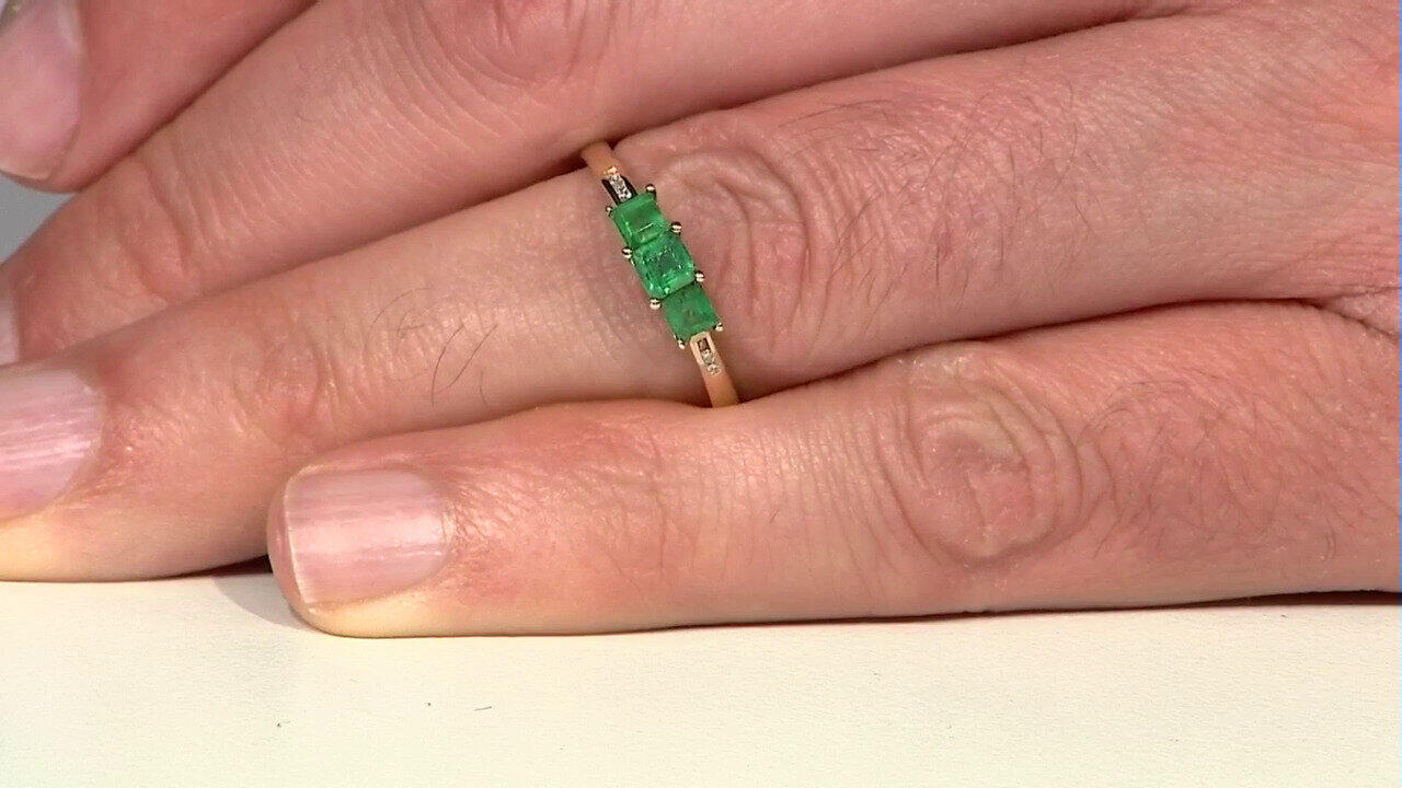 Video Anello in oro con Smeraldo Zambia AAA (CIRARI)