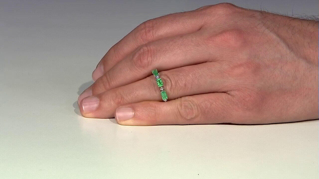 Video Bague en or et Emeraude de Zambie AAA (CIRARI)