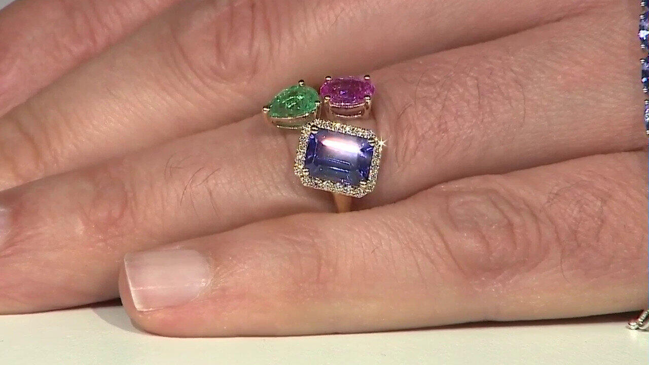 Video Anello in oro con Tanzanite AAA (CIRARI)