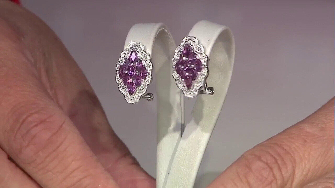 Video Orecchini in argento con Rodolite