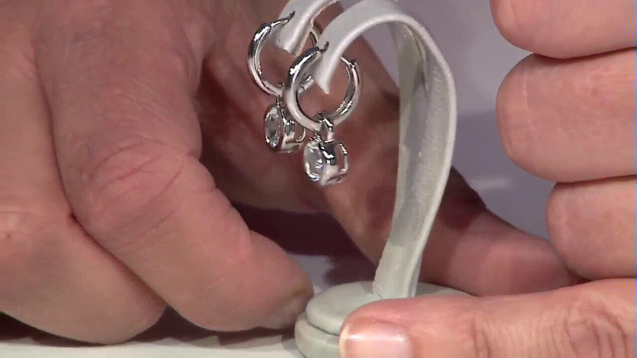 Video Orecchini in argento con Topazio Bianco