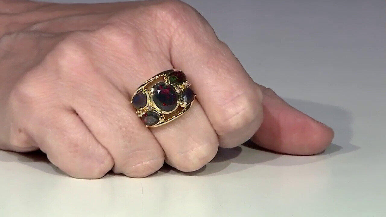 Video Zilveren ring met een Mezezo opaal