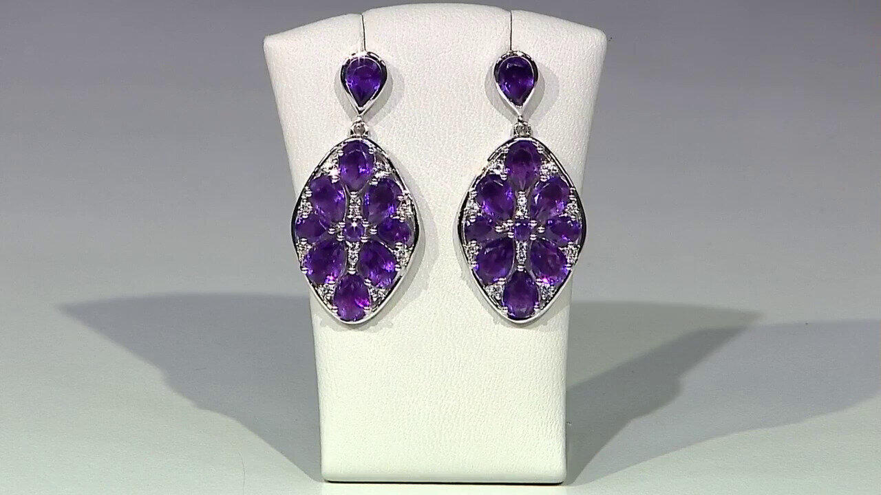 Video Zambian Amethyst Silver Earrings
