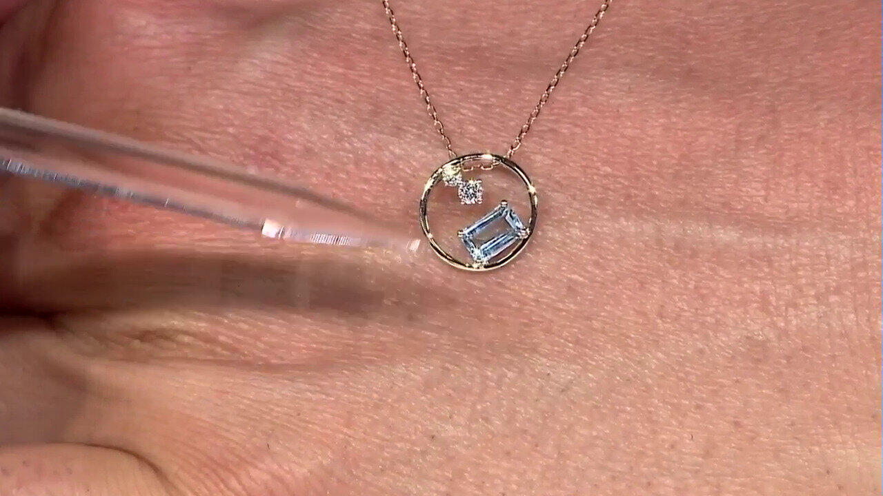 Video AAA-Brasilianischer Aquamarin-Goldhalskette (CIRARI)