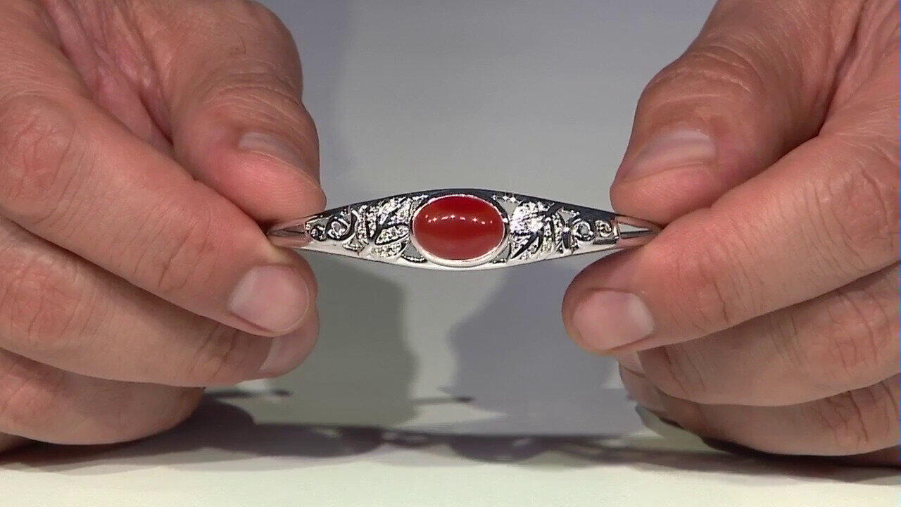 Video Carnelian Silver Bangle