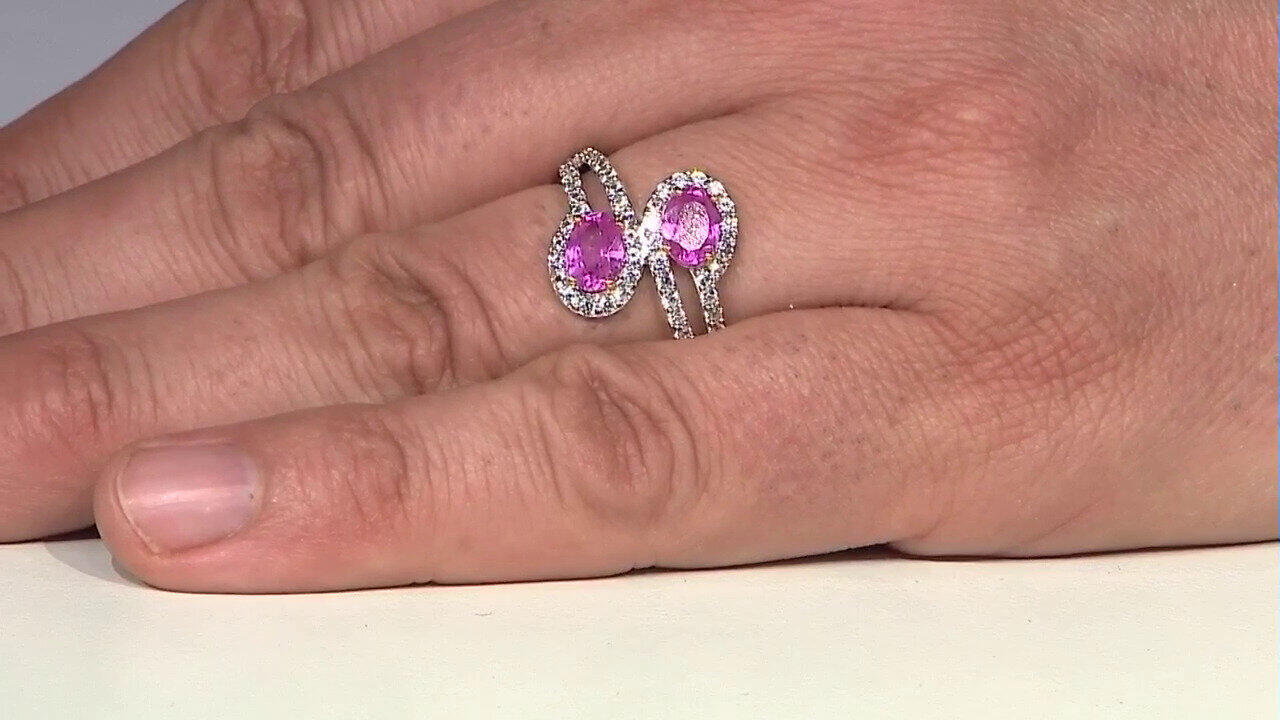 Video Anello in argento con Zaffiro Rosa del Madagascar