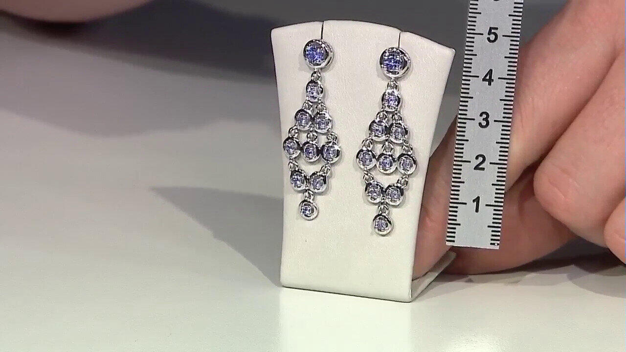 Video Tanzanite Silver Earrings