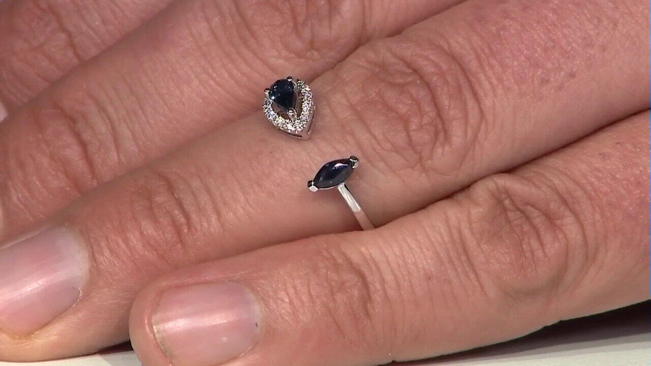 Video Anello in oro con Zaffiro Ceylon Blu