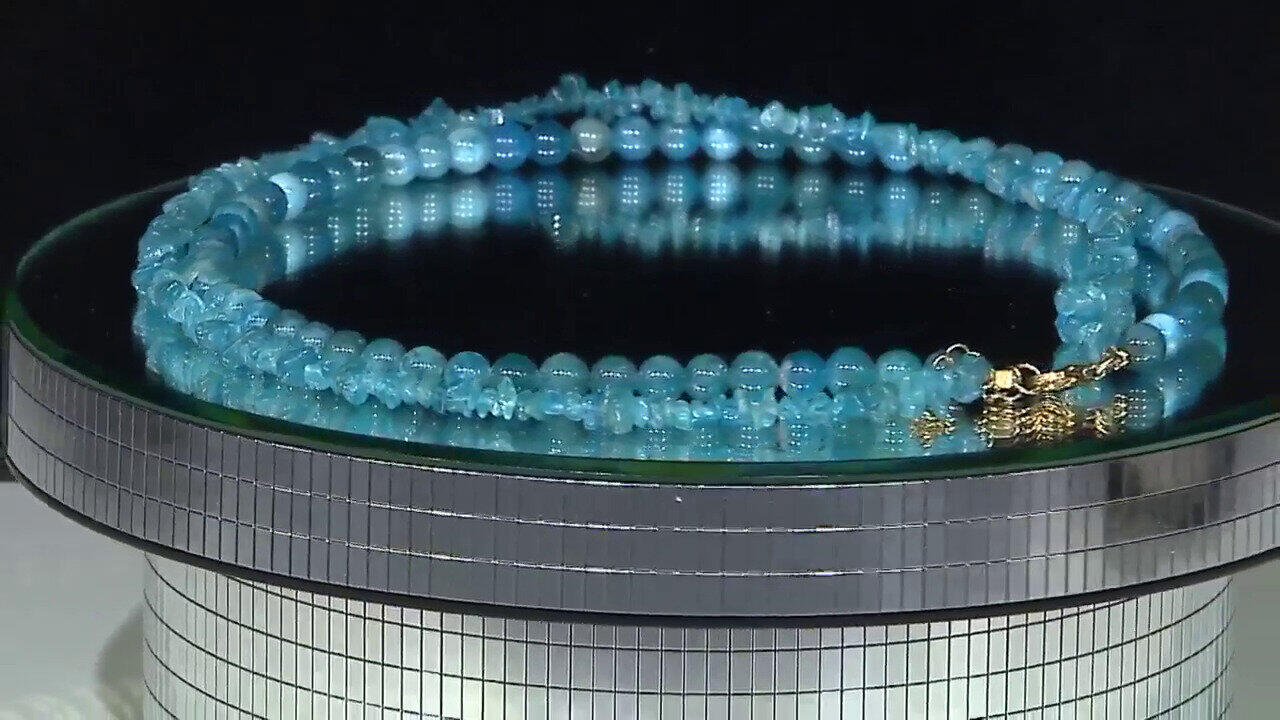 Video Collier en argent et Apatite bleu néon
