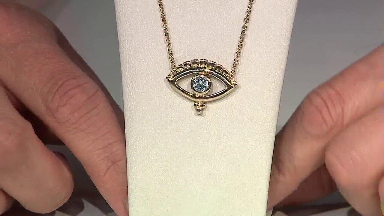 Video Collier en argent et Topaze bleu ciel (M de Luca)