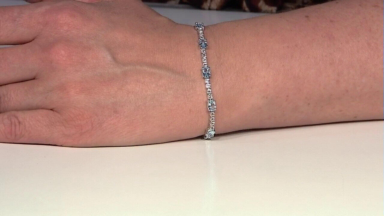 Video Himmelblauer Topas-Silberarmband