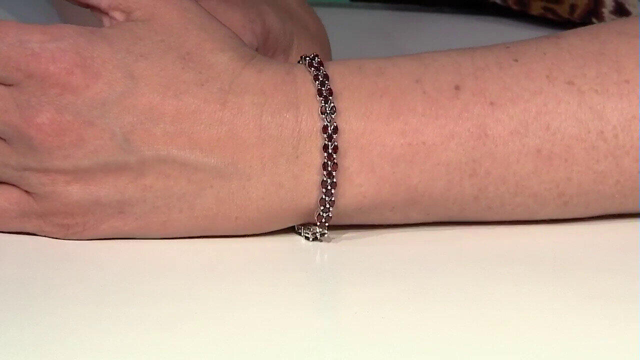 Video Bracelet en argent et Grenat du Mozambique
