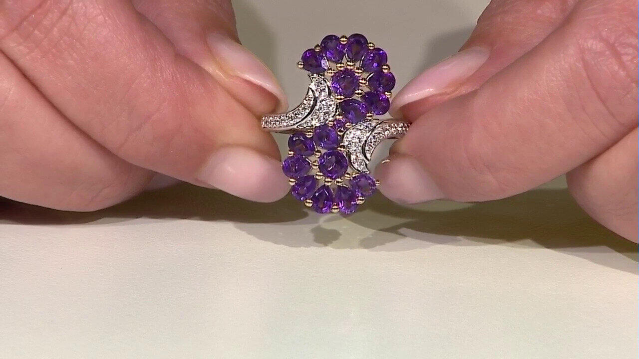 Video Anillo en plata con Amatista de Zambia