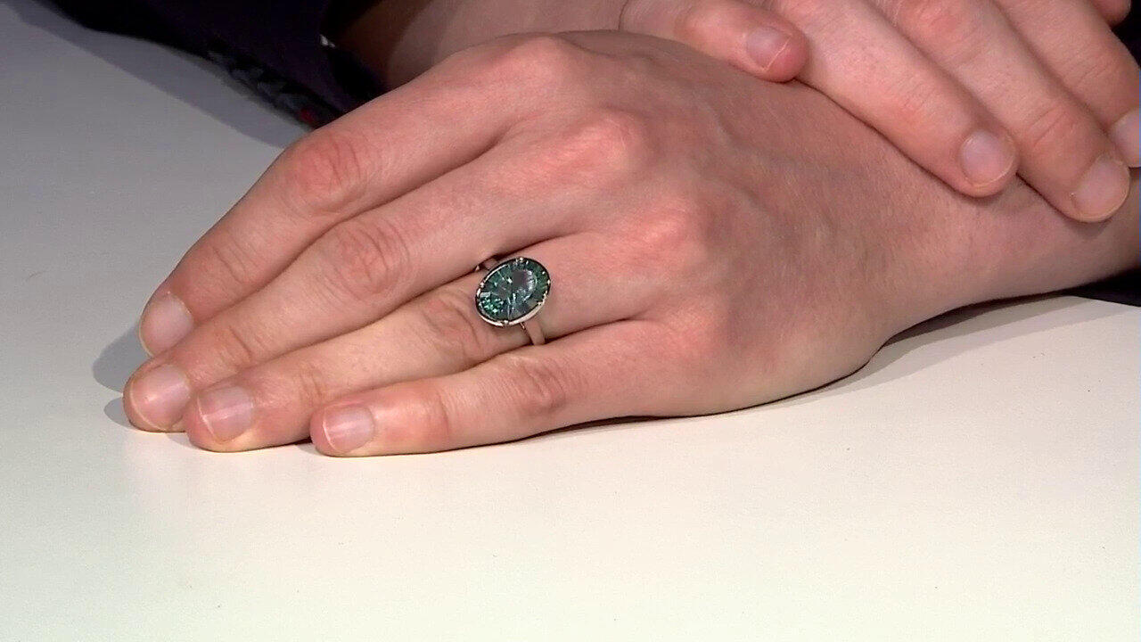Video Zilveren ring met een Groene Fluoriet