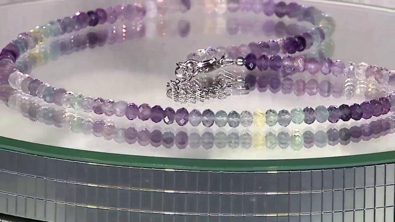 Video Zilveren halsketting met fluorieten