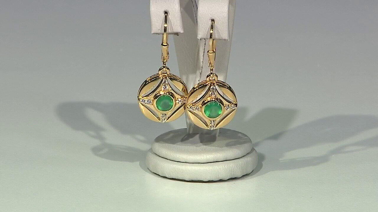 Video Pendientes en plata con Ónix verde