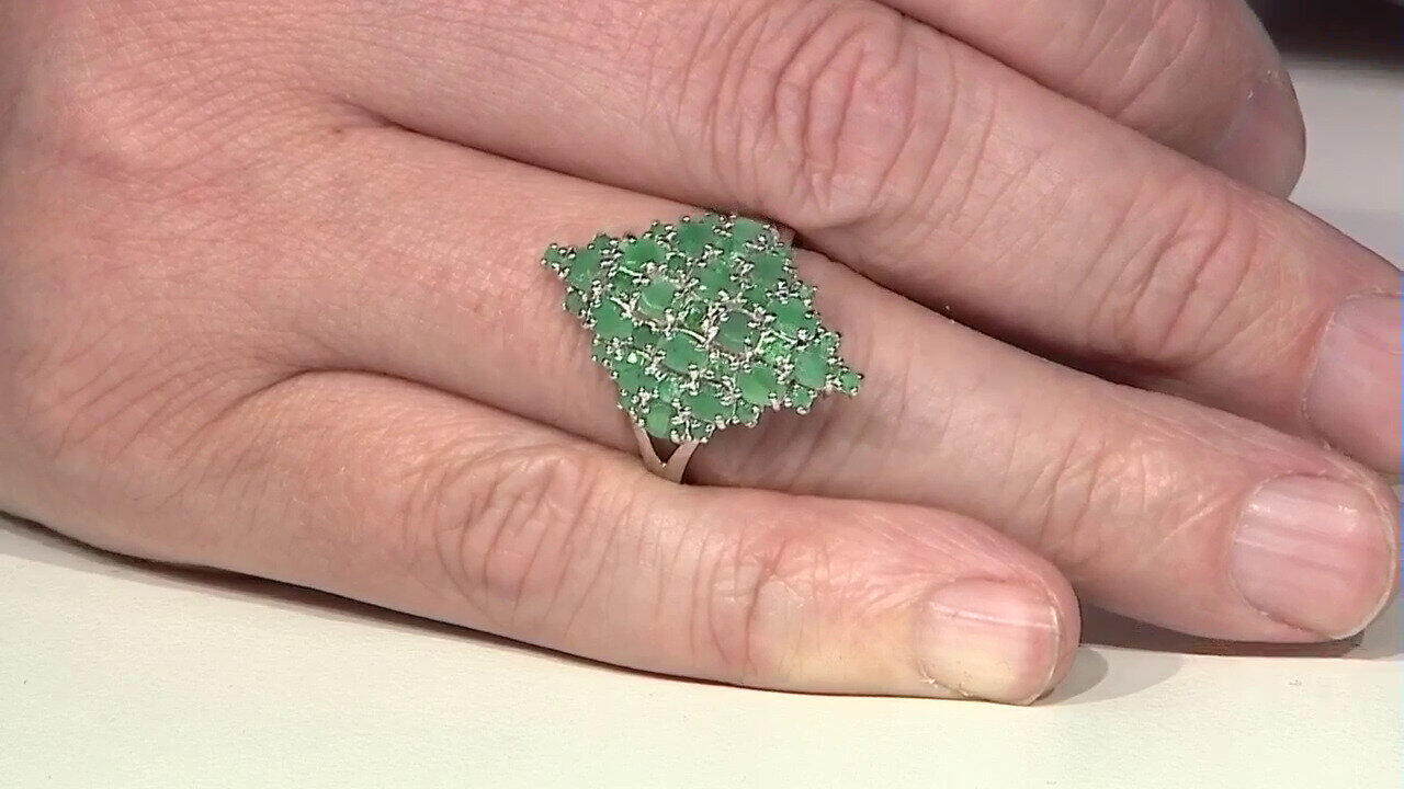 Video Anello in argento con Smeraldo Brasiliano