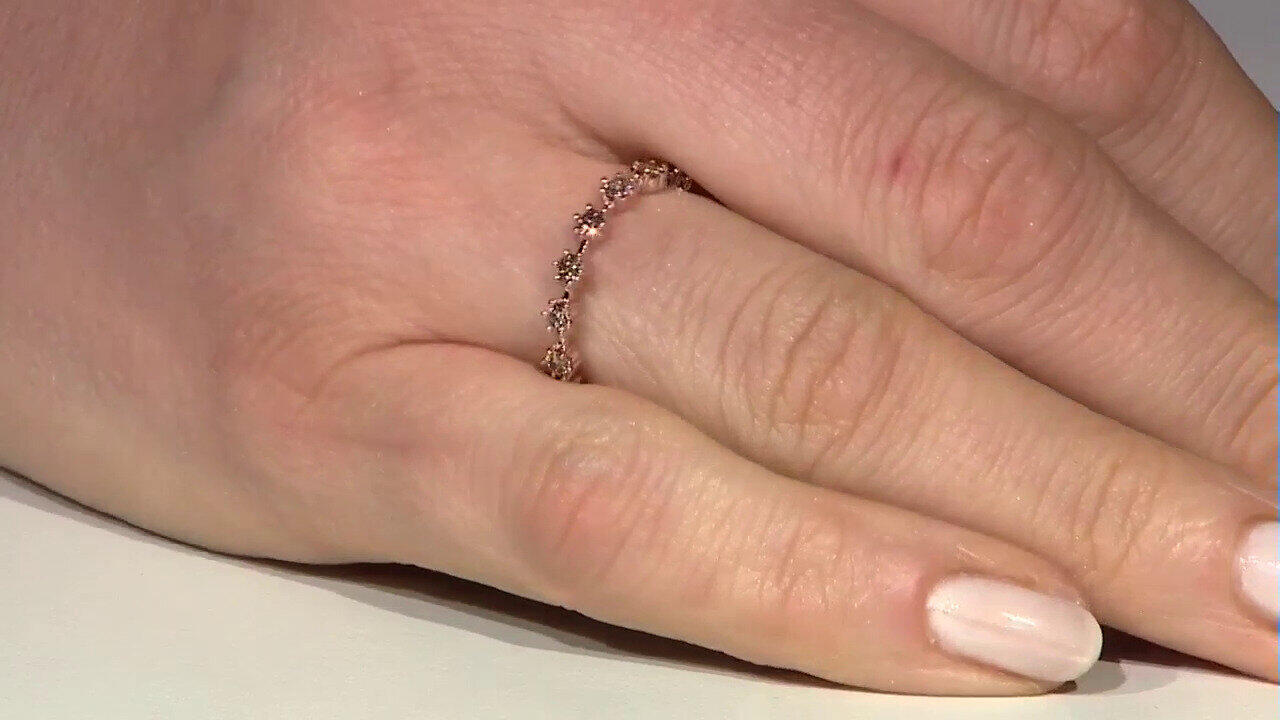 Video 9K SI1 Argyle Rose De France Diamond Gold Ring (Annette)