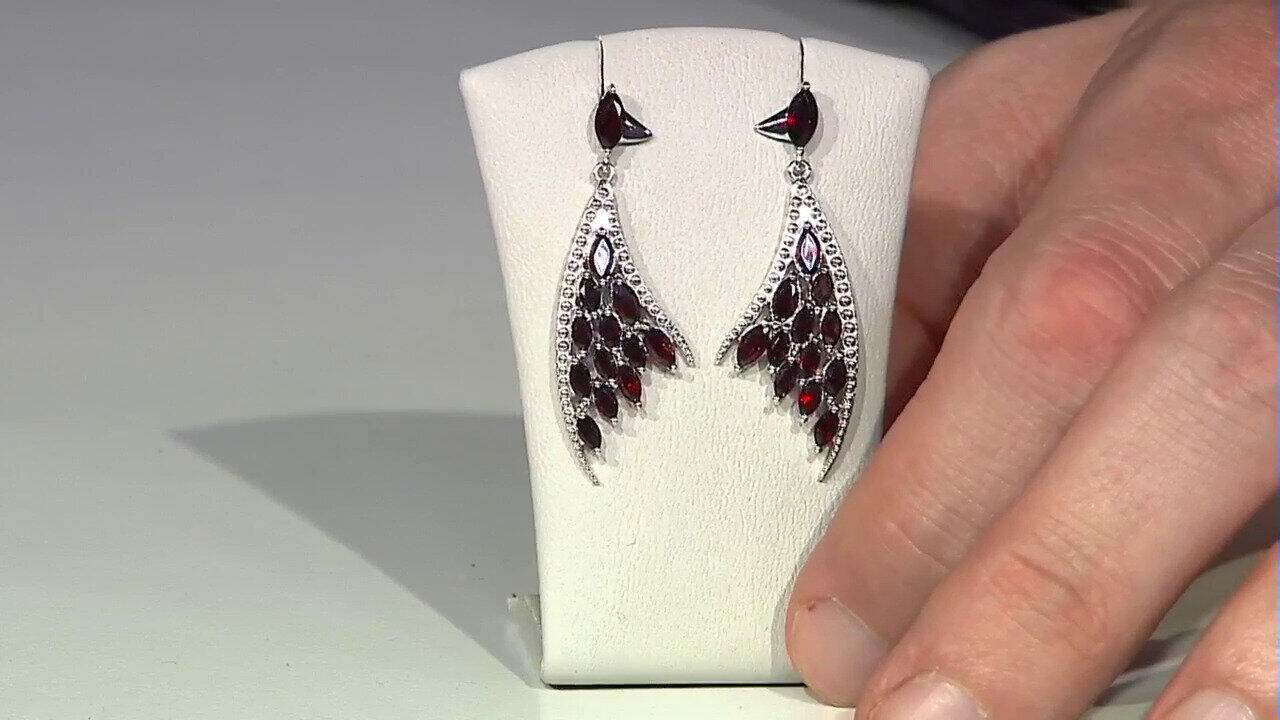 Video Boucles d'oreilles en argent et Grenat