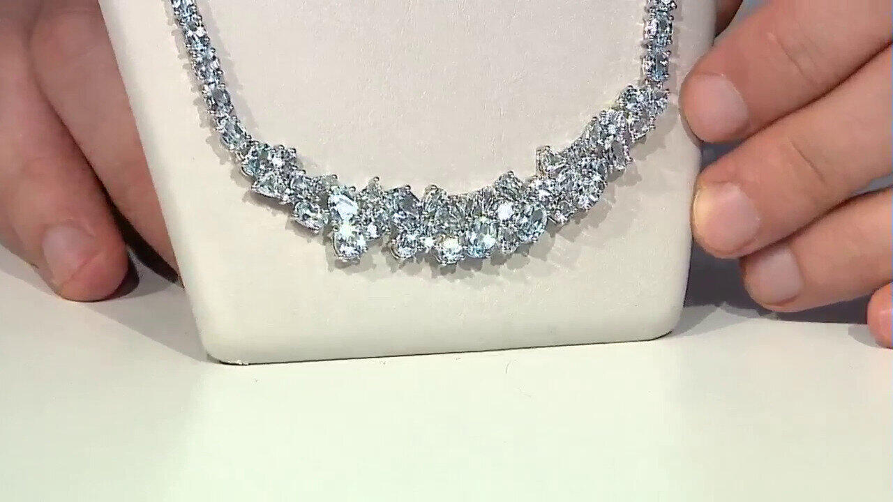 Video Collana in argento con Topazio Blu Cielo